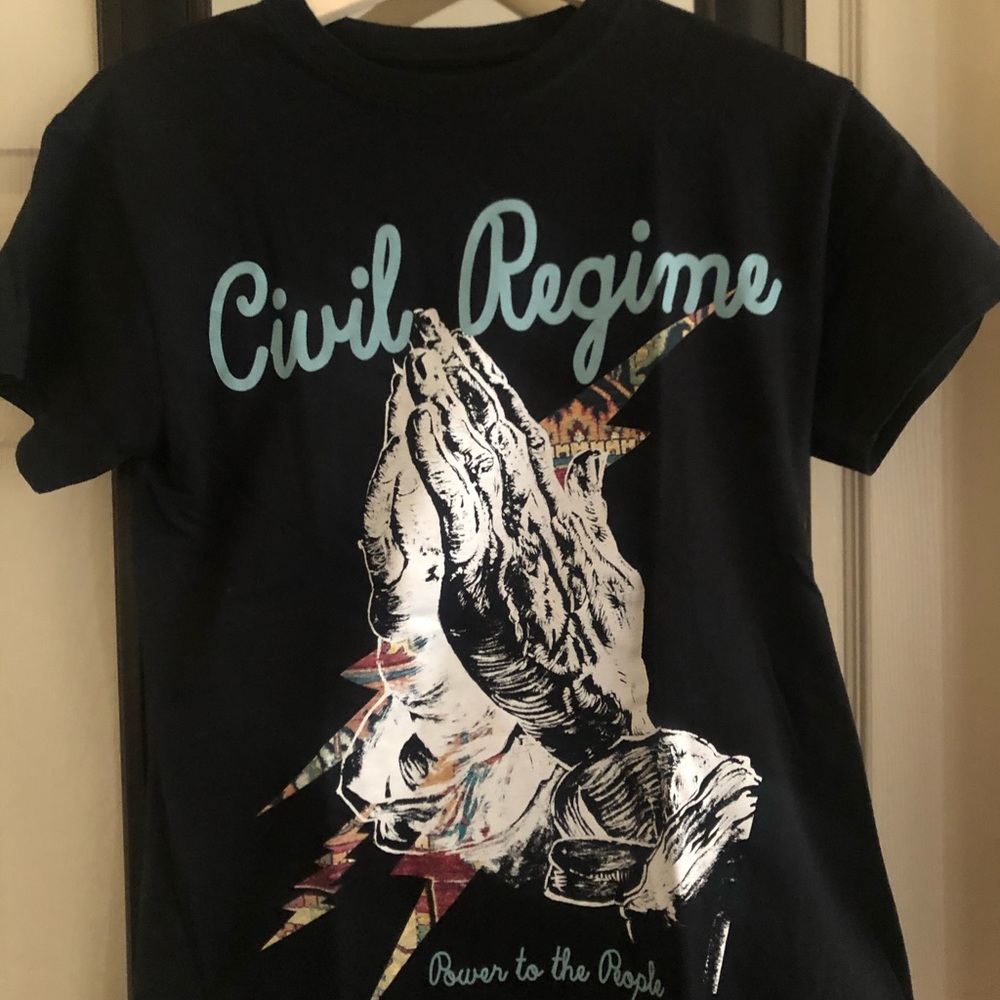 Pacsun small black civil regime graphic t shirt